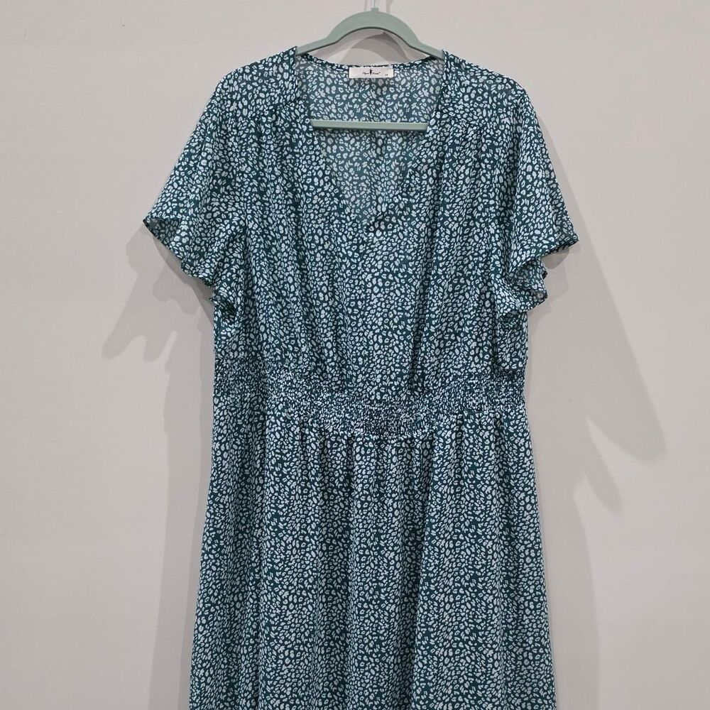 Agnes-orinda Women's Blue and Green Dress